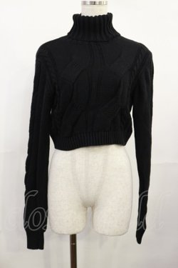 画像1: Jamie エーエヌケー / バタフライネックレス付きケーブルニット M ブラック H-25-08-02-1030-LO-TO-NS-ZH