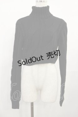 画像1: Jamie エーエヌケー / バタフライネックレス付きケーブルニット M ブラック H-25-08-02-1030-LO-TO-NS-ZH