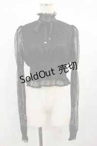 EATME / シャーリングレースブラウス Free ブラック H-25-08-02-1031-LO-TO-NS-ZH