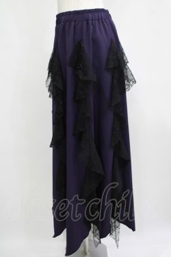 画像2: Qutie Frash / メッシュラインロングスカート  パープル H-25-08-02-050-QU-SK-KB-ZH
