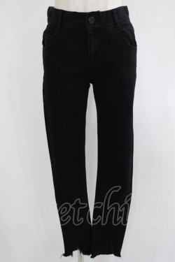 画像1: Candy Stripper / TATTERED HEM SKINNY DENIM S ブラック H-25-08-02-053-PU-PA-KB-ZH