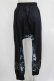 画像3: NieR Clothing / ブロッキングサルエルパンツ  黒×和柄九尾水色 H-25-08-02-054-PU-PA-KB-ZH (3)