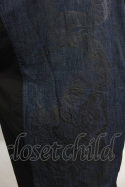 画像4: Qutie Frash / デニムビッグシャツ  ネイビー×黒 H-25-08-02-056-QU-BL-KB-ZH