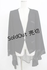 Qutie Frash / 着物袖ジャケット  ブラック×ストライプ H-25-08-02-057-QU-JA-KB-ZH