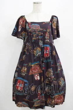 画像1: Jane Marple / スーベニアエンブレムワンピース  ボルドー H-25-08-02-009-JM-OP-KB-ZH