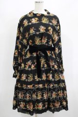 Jane Marple / Jubilee flowersミニドレス  ブラック H-25-08-02-017-JM-OP-KB-ZH