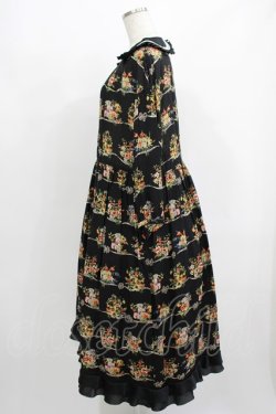 画像2: Jane Marple / Jubilee flowersサテンカラードレス  ブラック H-25-08-02-018-JM-OP-KB-ZH