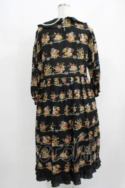 画像3: Jane Marple / Jubilee flowersサテンカラードレス  ブラック H-25-08-02-018-JM-OP-KB-ZH