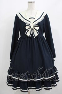 Melody BasKet / フリルセーラーワンピース  ネイビー H-25-08-02-021-LO-OP-KB-ZH