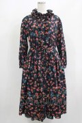 Jane Marple Dans Le Salon / Flowers of Jouy layered dress  ネイビー H-25-08-02-023-JM-OP-KB-ZH