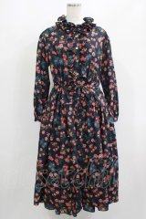 Jane Marple Dans Le Salon / Flowers of Jouy layered dress  ネイビー H-25-08-02-023-JM-OP-KB-ZH