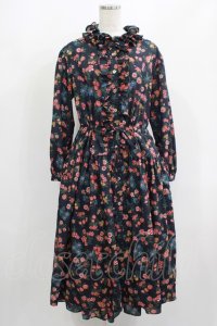 Jane Marple Dans Le Salon / Flowers of Jouy layered dress  ネイビー H-25-08-02-023-JM-OP-KB-ZH