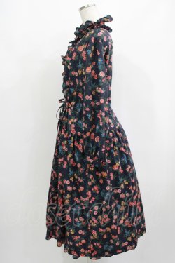 画像2: Jane Marple Dans Le Salon / Flowers of Jouy layered dress  ネイビー H-25-08-02-023-JM-OP-KB-ZH