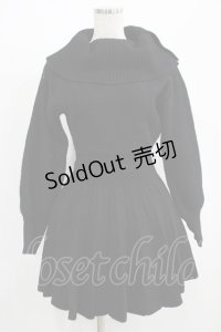 NICE CLAUP / ニットワンピース Free ブラック H-25-08-03-029-PU-OP-NS-ZH