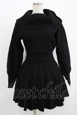 画像1: NICE CLAUP / ニットワンピース Free ブラック H-25-08-03-029-PU-OP-NS-ZH