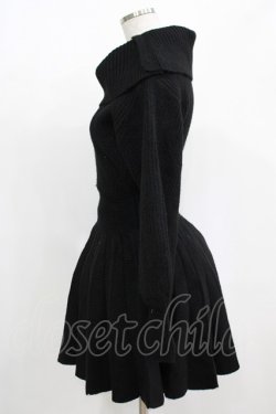 画像2: NICE CLAUP / ニットワンピース Free ブラック H-25-08-03-029-PU-OP-NS-ZH