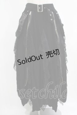 画像1: Qutie Frash / 蜘蛛の巣レースロングスカート Free ブラック H-25-08-03-031-QU-SK-NS-ZH