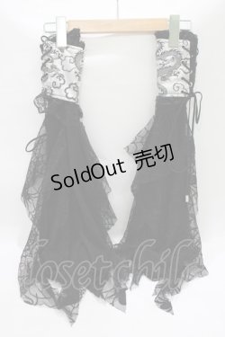 画像1: Qutie Frash / 姫袖アームカバー  ブラック H-25-08-03-033-QU-ZA-NS-ZH