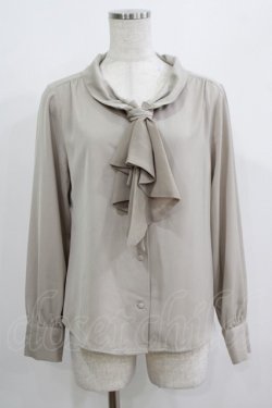 画像1: an another angelus / ラッフルボウタイブラウス Free L/KHAKI H-25-08-03-051-CA-BL-NS-ZH