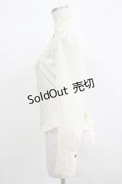 画像2: Innocent World / Ｗレーススタンドカラーブラウス S 生成り H-25-08-03-052-IW-BL-NS-ZH