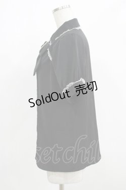 画像2: MA*RS / バックルリボンオープンブラウス Free ブラック H-25-08-03-053-EL-BL-NS-ZH