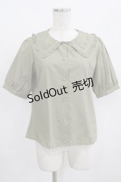 画像1: Fi.n.t / コットンレース使いビッグカラーブラウス Free KHAKI H-25-08-03-055-CA-BL-NS-ZH