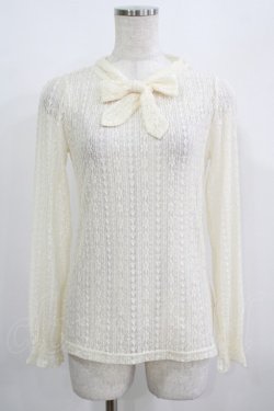 画像1: F&A / 総レースボウタイトップス Free OFFWHITE H-25-08-03-059-LO-TO-NS-ZH