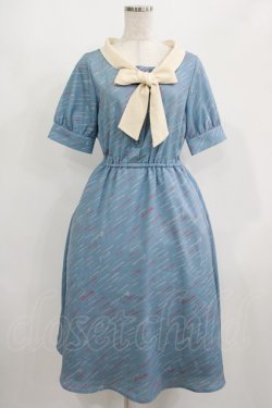 画像1: Fi.n.t / Reinetteストライプボウタイワンピース Free L/BLUE×WH H-25-08-03-005-CA-OP-NS-ZH