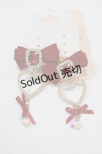 LIZ LISA / リボンハートイヤリング  レッド H-25-08-03-075-LO-AC-NS-ZH