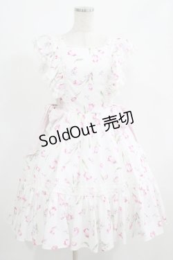 画像1: mellfy memory / For you love Tulipワンピース M WHITE H-25-08-03-006-LO-OP-NS-ZH