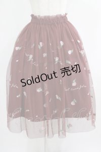 an another angelus / フラワーロゴ刺繍チュールスカート Free Bordeaux H-25-08-03-015-CA-SK-NS-ZH