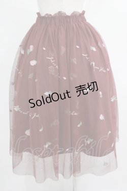 画像3: an another angelus / フラワーロゴ刺繍チュールスカート Free Bordeaux H-25-08-03-015-CA-SK-NS-ZH