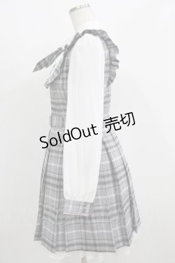 画像2: Secret Honey / ネクタイ付プリーツワンピース Free グレー H-25-08-03-018-CA-OP-NS-ZH