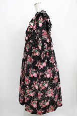 画像2: Jane Marple / Strawberries and flowersラッフルフリルドレス  ブラック H-25-08-04-003-JM-OP-KB-ZH (2)