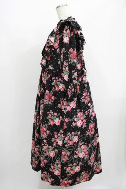 画像2: Jane Marple / Strawberries and flowersラッフルフリルドレス  ブラック H-25-08-04-003-JM-OP-KB-ZH