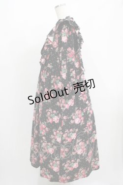 画像2: Jane Marple / Strawberries and flowersラッフルフリルドレス  ブラック H-25-08-04-003-JM-OP-KB-ZH