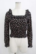 MILK / nightie tops  ブラックフラワー H-25-08-04-024-ML-TO-KB-ZH