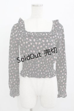 画像1: MILK / nightie tops  ブラックフラワー H-25-08-04-024-ML-TO-KB-ZH