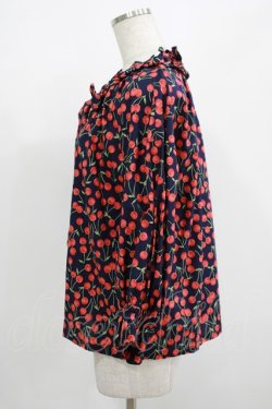 画像2: Jane Marple Dans Le Salon / Falling cherriesパフィーブラウス  navy H-25-08-04-025-JM-BL-KB-ZH