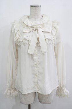 画像1: Melody BasKet / フリルレースヨーク切替ブラウス  アイボリー H-25-08-04-026-LO-BL-KB-ZH