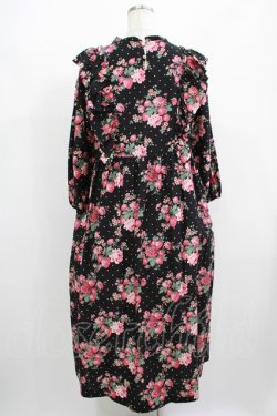 画像3: Jane Marple / Strawberries and flowersラッフルフリルドレス  ブラック H-25-08-04-003-JM-OP-KB-ZH