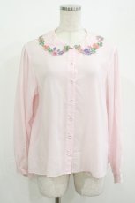 画像1: Jane Marple / Flower embroidery collar blouse  ピンク H-26-01-09-021-JM-BL-KB-ZH (1)