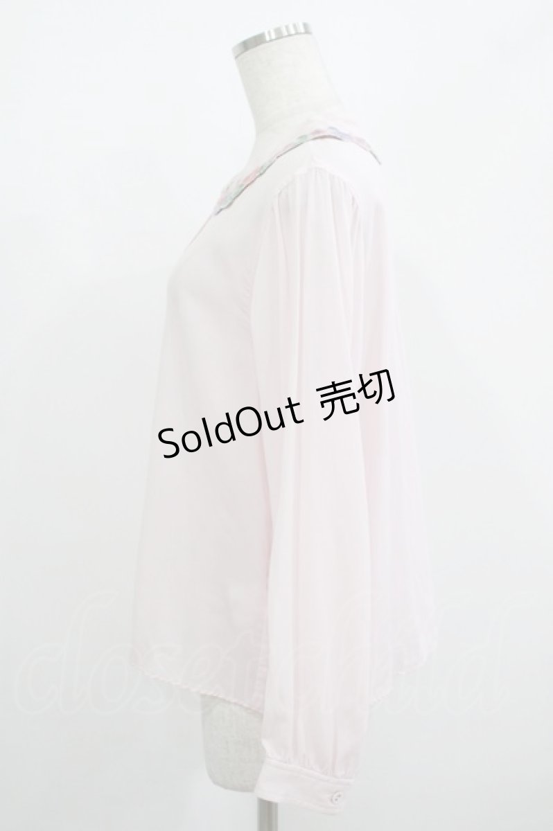 画像2: Jane Marple / Flower embroidery collar blouse  ピンク H-26-01-09-021-JM-BL-KB-ZH (2)