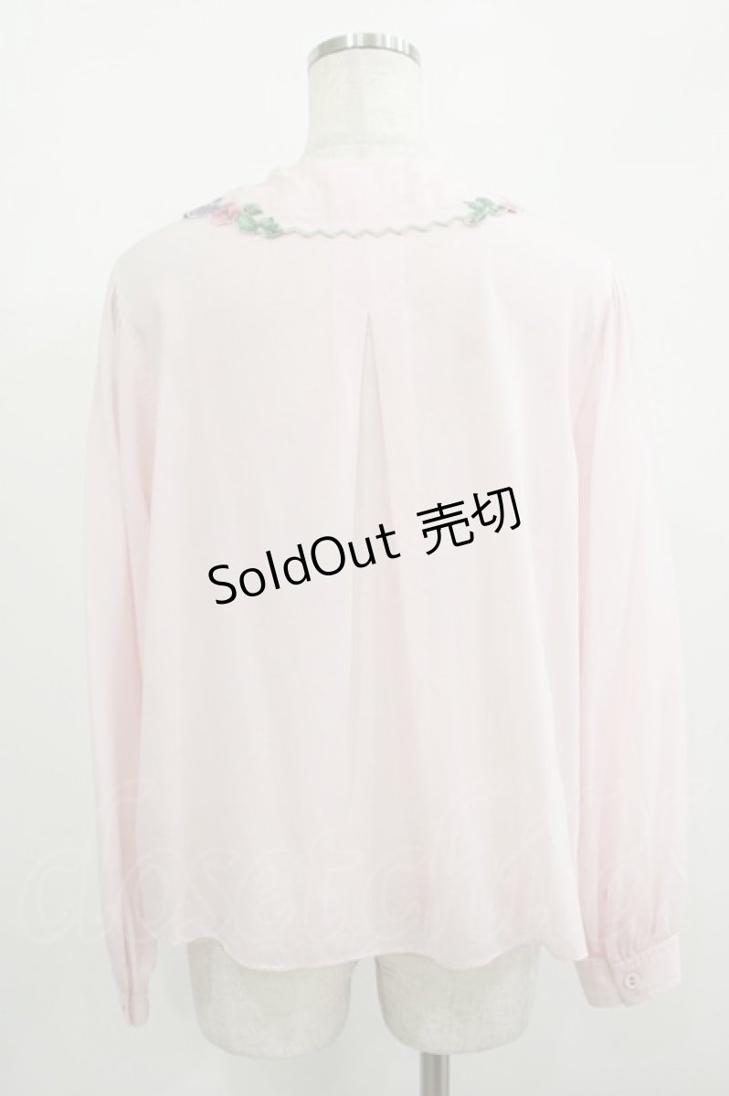 画像3: Jane Marple / Flower embroidery collar blouse  ピンク H-26-01-09-021-JM-BL-KB-ZH (3)