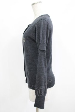 画像2: Jane Marple / クラウン刺繍のレイヤード風カーディガン  グレー H-25-08-04-037-JM-TO-KB-ZH