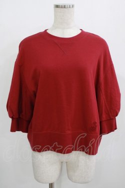 画像1: Jane Marple Dans Le Salon / Half puffy sleeve sweatshirt  ワイン H-25-08-04-044-JM-TO-KB-ZH