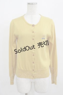 画像1: Jane Marple / クラウンEmbカーディガン  マスタード H-26-01-09-035-JM-TO-KB-ZH