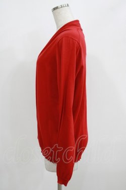 画像2: Jane Marple Dans Le Salon / Long Staple Cotton Drape Cardigan  レッド H-25-08-04-048-JM-TO-KB-ZH