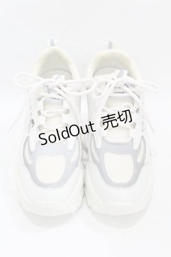 画像1: NieR Clothing / 厚底スニーカー 23.0cm 白 H-25-08-04-1001-PU-SH-KB-ZH