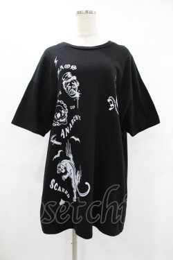 画像1: Candy Stripper / ANARCHYプリントTee  黒 H-25-08-04-1039-PU-TO-KB-ZH